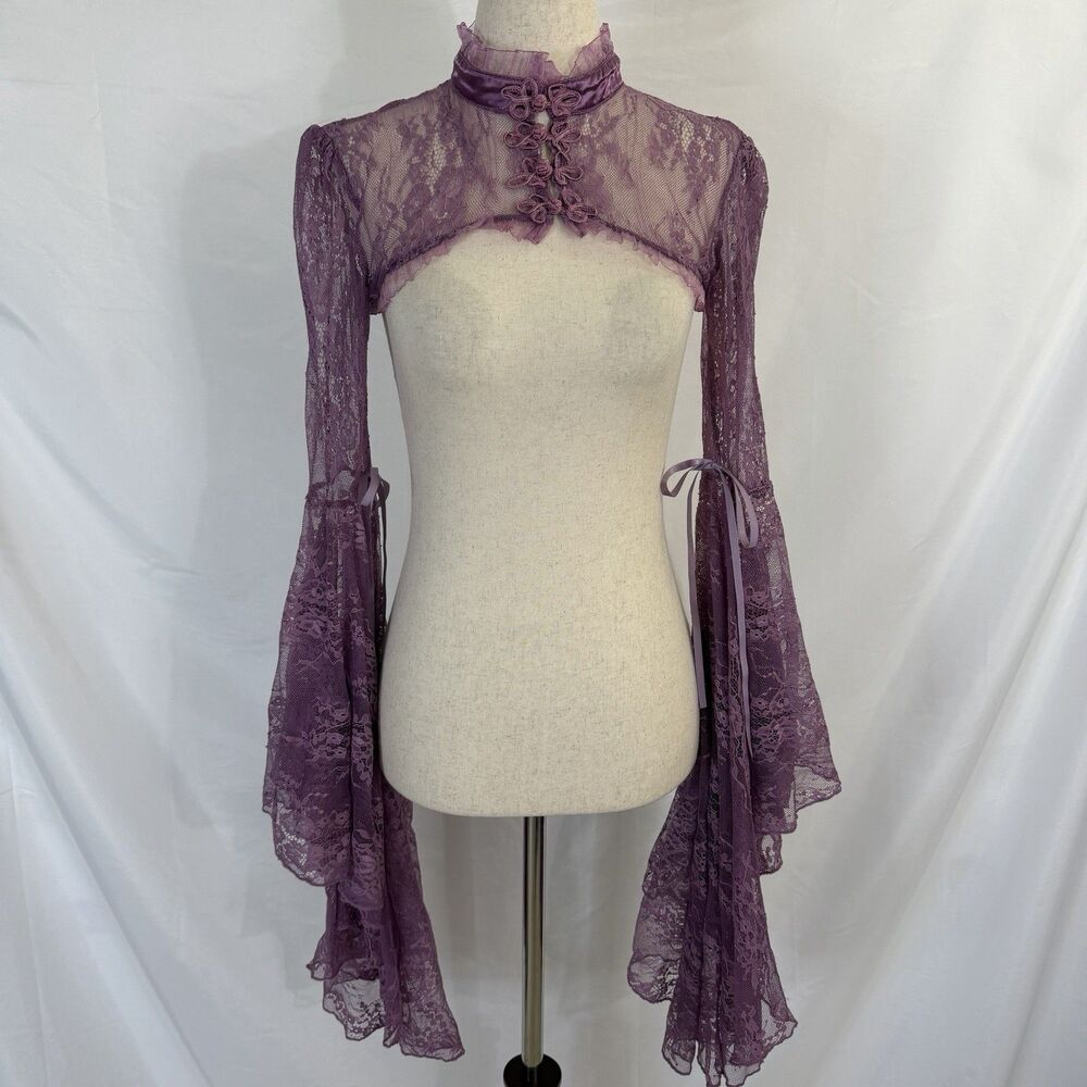 Widow M Dusk Before Dawn Lace Shrug Purple Dolls Kill Goth Romantic Fairy